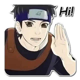 👋 Hi! anime, saludo, alegre whatsapp sticker