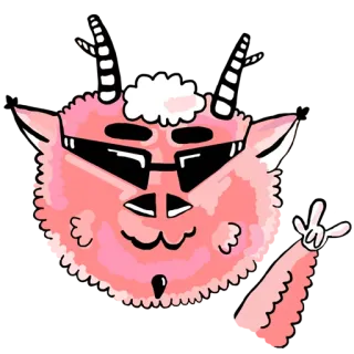 😎 chèvre, cool, lunettes de soleil, dessin animé, animal, autocollant telegram sticker