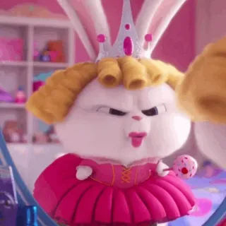 🍬 Snowball The Secret Life of Pets bunny, rabbit, princess, crown, Secret Life of Pets, Snowball, cartoon telegram sticker
