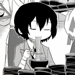 🍜 Osamu Dazai Bungou Stray Dogs Anime, Manga, Manger, Nouilles, Dazai, Bungou Stray Dogs telegram sticker