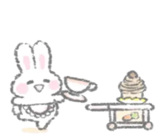 🔪 lapin, dessert, mignon, kawaii telegram sticker