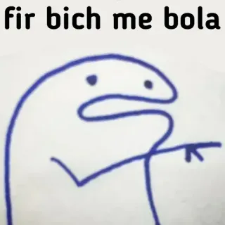 👉 fir bich me bola Meme, Obraźliwe, Tekst, Wskazujący, Kreskówka telegram sticker