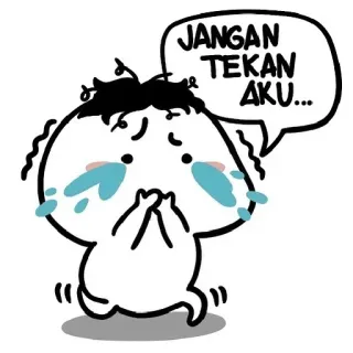😭 JANGAN TEKAN AKU... llorando, triste, dibujos animados, ilustración, personaje, suplicando telegram sticker