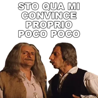 🤨 STO QUA MI CONVINCE PROPRIO POCO POCO italien, doute, scepticisme, désaccord, humour, vintage whatsapp sticker