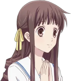 😂 Tohru Honda Fruits Basket อนิเมะ, การ์ตูน, ตัวละคร, ผู้หญิง, ยิ้ม, โทโอรุ ฮอนดะ, Fruits Basket whatsapp sticker