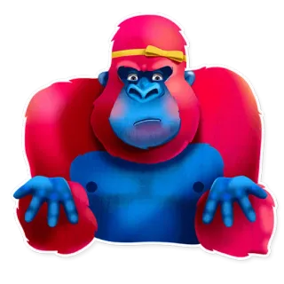 👐 gorila, animal, adesivo, desenho animado, macaco telegram sticker