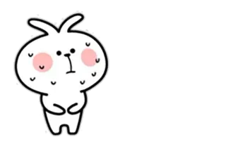 🤕 Hase, Häschen, süß, schwitzig, erröten, Cartoon, Tier whatsapp sticker