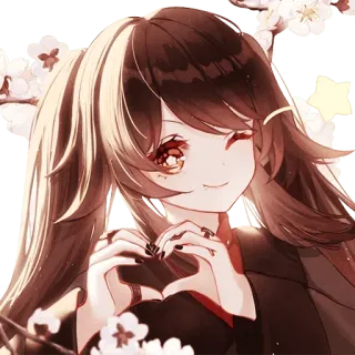 ❤️ アニメ, 女の子, 可愛い, ウインク, ハート, さくら telegram sticker