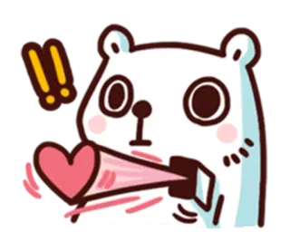 😍 urso, amor, coração, fofo, animal, desenho animado whatsapp sticker