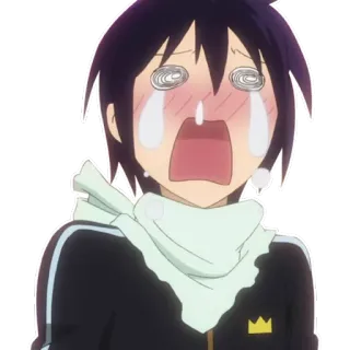 😭 Yato Noragami Аниме, Плачущий, Грустный, Эмоциональный, Ято, Noragami, Стикер whatsapp sticker