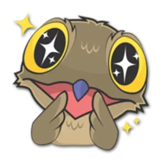 🤩 fofo, animal, desenho animado, coruja, brilho whatsapp sticker