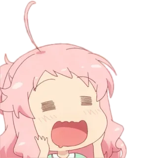 🤤 Anime, Niedlich, Schockiert, Mädchen, Rosa Haare telegram sticker