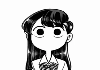 😤 Komi Shouko Komi Can't Communicate Komi Can't Communicate, Komi Shouko, Anime, Manga, Lindo, Blanco y negro telegram sticker