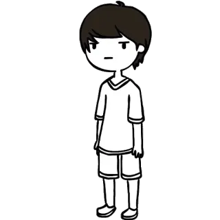 🙄 boneco palito, simples, desenho animado, minimalista, preto e branco telegram sticker