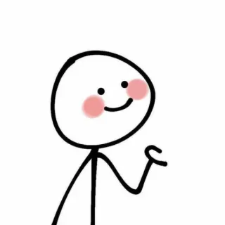 💗 boneco palito, simples, fofo, rubor whatsapp sticker