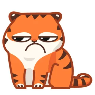 ☹️ tiger, animal, sad, cat, cartoon, cute telegram sticker
