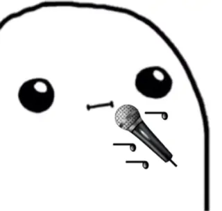 🎤 микрофон, музыка, пение, мультфильм, милый, капля, артист telegram sticker