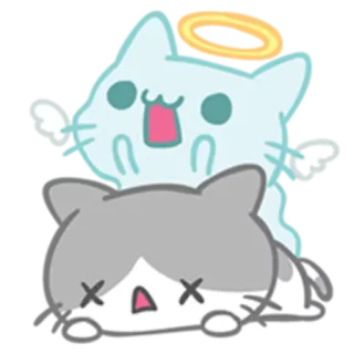 😵 猫, 天使, 死, 漫画, ステッカー, かわいい telegram sticker