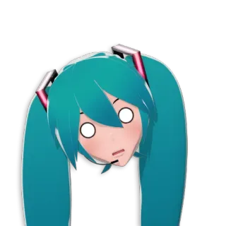 😮 Hatsune Miku Anime, Manga, Vocaloid, Schockiert, Überrascht, Hatsune Miku telegram sticker