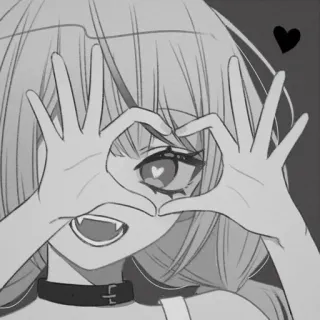 ❤️ Anime, Mangá, Menina, Coração, Kawaii, Fofo telegram sticker