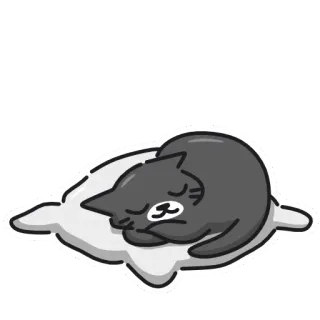 😴 gatto, dormire, cuscino, carino, animale, cartone animato telegram sticker