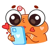❤️ Cartoon, Monster, Süß, Herz, Liebe, Handy telegram sticker