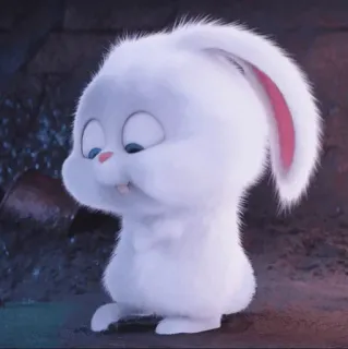 ☁️ Snowball The Secret Life of Pets coniglio, coniglietto, carino, soffice, bianco, cartone animato whatsapp sticker