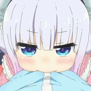 🍮 Kanna Kamui Miss Kobayashi's Dragon Maid Anime, Dragon, Mignon, Kanna, Kanna Kamui, Miss Kobayashi's Dragon Maid, En colère telegram sticker