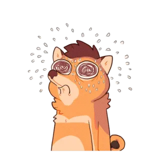 😨 dog, anxiety, stressed, cartoon, animal, worried, exhausted telegram sticker