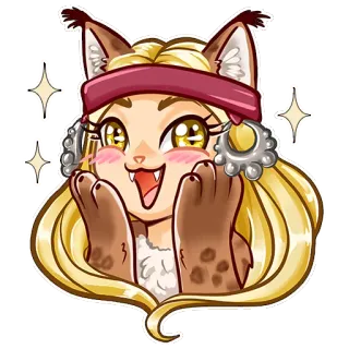 😸 lince, gato, animal, pegatina, dibujo animado, lindo whatsapp sticker