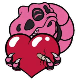 ❤️ dinosaurio, corazón, amor, monstruo, dibujos animados, herido, vendaje telegram sticker