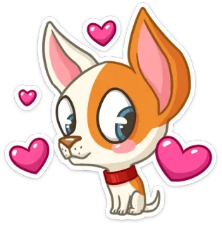 ❤️ cane, cucciolo, amore, cuori, carino, animale, animale domestico, cartone animato telegram sticker