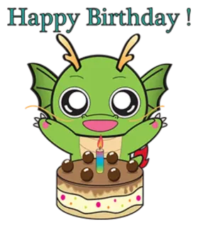 🎂 Happy Birthday! ulang tahun, naga, kue, kartun, perayaan, salam telegram sticker