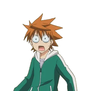 😳 anime, cartoon, shocked, surprised, fearful, worried, orange hair telegram sticker