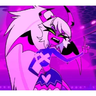 🎀 Verosika Mayday Helluva Boss demônio, desenho animado, chifres, anime telegram sticker