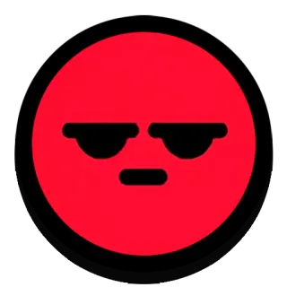 😑 红色, 酷, 表情符号, 太阳镜 telegram sticker