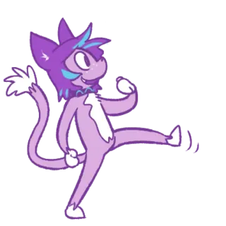 🏃 การ์ตูน, สัตว์, แมว, สีม่วง, ตัวละคร, ภาพประกอบ, ดิจิทัลอาร์ต telegram sticker