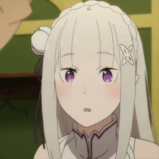 🤍 Emilia Re:Zero Anime, Elfo, Occhi viola, Emilia, Re:Zero telegram sticker