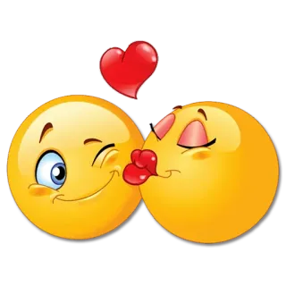 😘 emoji, amor, beso, romántico, corazón, amistad whatsapp sticker