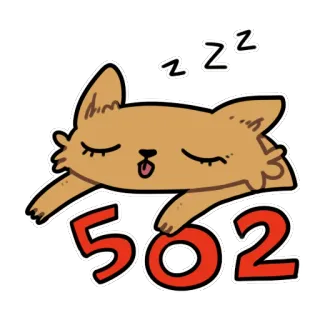⚠ 502 chat, dormir, dessin animé, nombre, mignon, adorable, animal de compagnie, animal telegram sticker