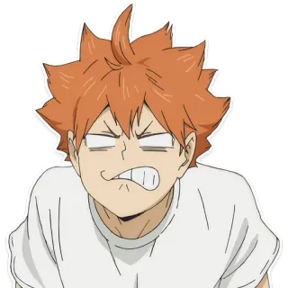 😤 Hinata Shoyo Haikyuu!! Аниме, Волейбол, Хината, Шоё, Смешной, Милый telegram sticker