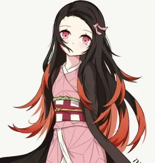 ⛓ Nezuko Kamado Demon Slayer Anime, Demon Slayer, Nezuko, imut, Manga, Kartun telegram sticker