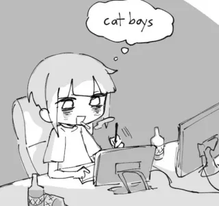 🐈 cat boys Catboys, Anime, Arte digital, Manga whatsapp sticker