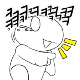 😜 ㅋㅋㅋㅋㅋㅋㅋㅋ rire, montrer du doigt, dessin animé, drôle, mignon telegram sticker