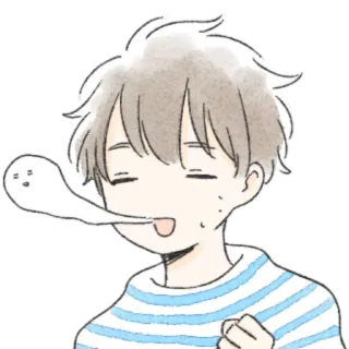 💫 애니메이션, 만화, 일러스트, 소년, 졸린, 지친 telegram sticker