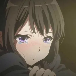 😀 アニメ, 悲しい, 泣く, 女の子 telegram sticker