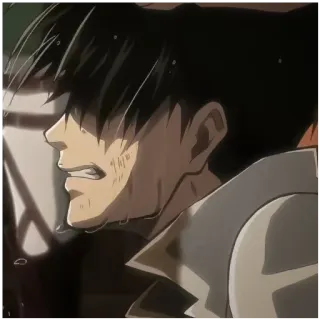 😭 Levi Ackerman Attack on Titan Anime, Attaque des Titans, Livaï, Livaï Ackerman, Triste, Pleurs telegram sticker