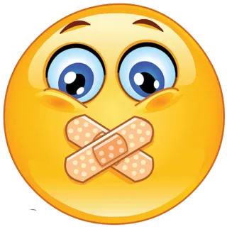 😐 emoji, pansement, tais-toi, censuré, silence, ne pas parler telegram sticker