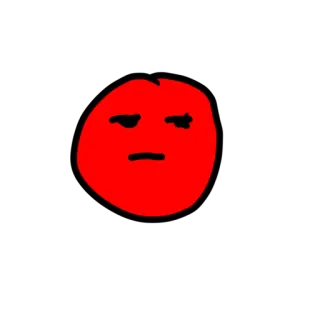 😒 merah, wajah, ekspresi, sederhana, gambar, emoji telegram sticker