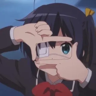 ✨ Anime, Dessin animé, Fille, Cache-oeil, Personnage telegram sticker